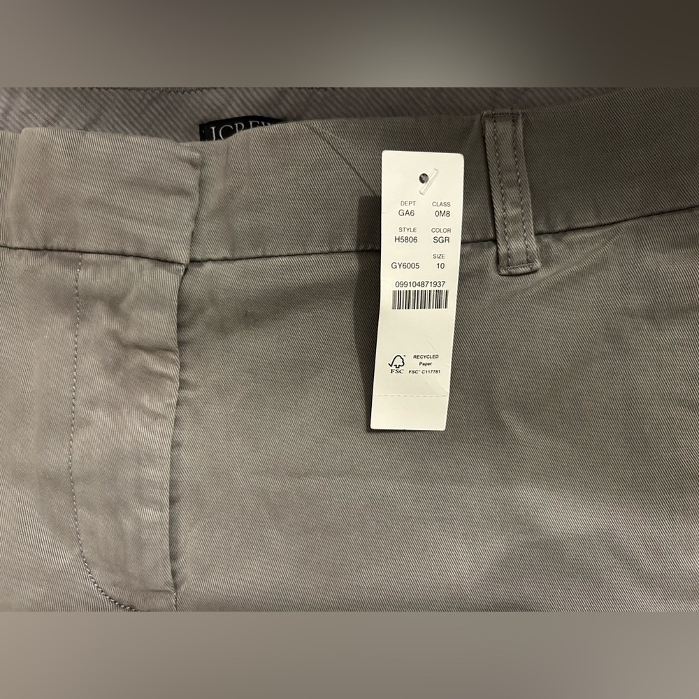 J.Crew Women’s 5” Stretch Chino Shorts in Storm Grey H5806 NEW $59 Stretch Sz 10 - Picture 4 of 7